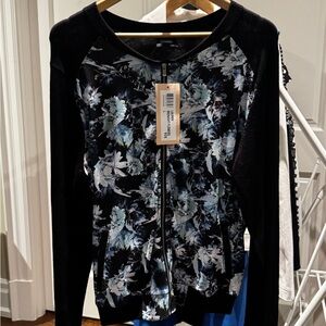 Schwiing Floral Black Bomber Jacket/Sweater